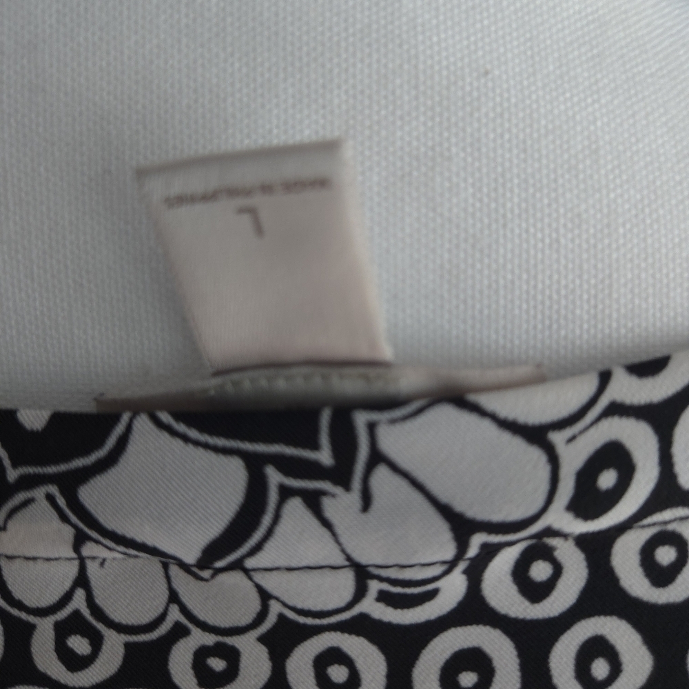 LOFT Black and White Patterned Midi Dress - Picture 9 of 12